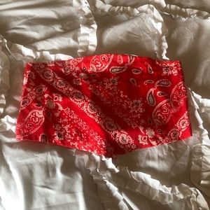 Red bandana style tube top